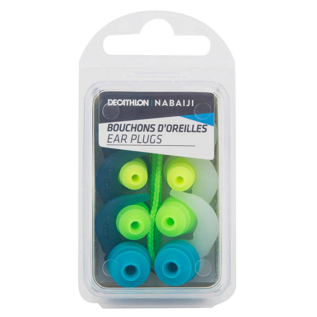 SET DE BOUCHON D'OREILLES DE NATATION - FORME SAPIN SILICONE - 3 TAILLES